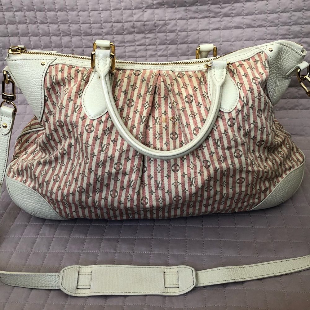 Louis Vuitton monogram pink lin fabric bag
